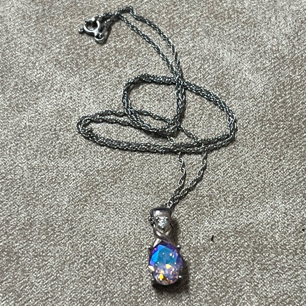 925 Silver Swarovski Pendant Chain Necklace
